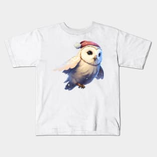 Snow Owl Santa Kids T-Shirt